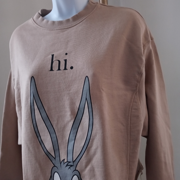 Looney Tunes Hi Roger The Rabbit Cut Off Sweat Shirt - Picture 2 of 3